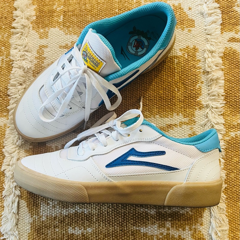 White and Blue Women's Sneakers